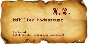 Müller Modesztusz névjegykártya